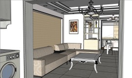 三室一厅简欧定制家具设计案例